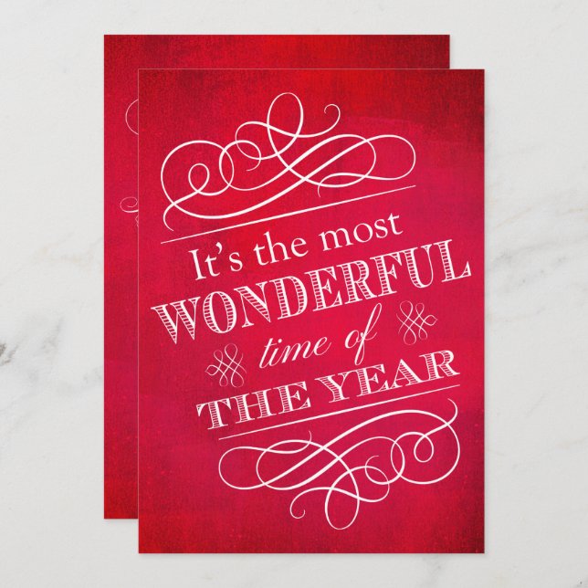 Julens Julfest Underbart årstid Inbjudningar (Fram/baksida)