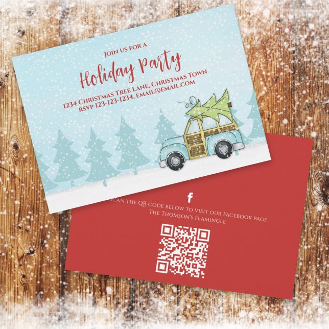 Julens Julfest Vinter Festive QR-kod Inbjudningar (Skapare uppladdad)