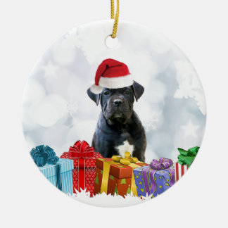 Julens Käpp Corso hund Julgransprydnad Keramik