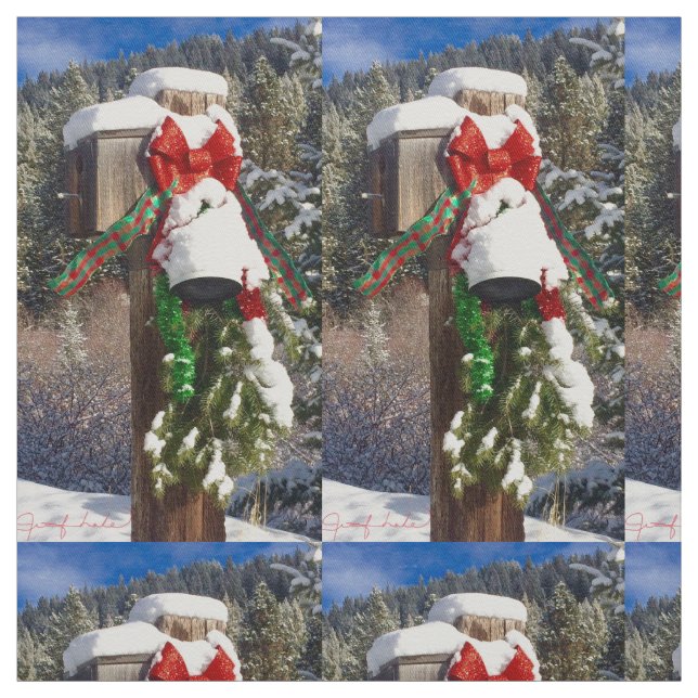 Julens Klockor i bergen Fabric Tyg (Provkarta)