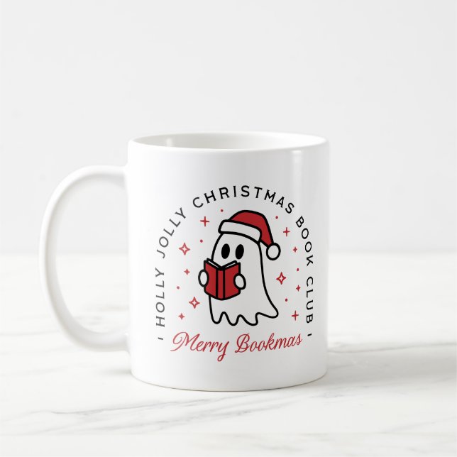 Julens klubb spöke merry bookmas preppy kaffemugg (Vänster)