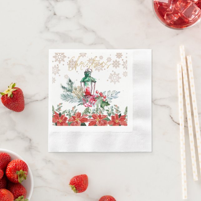 Julens Kom till oss, Röda Dekorationen Pappersservett (Insitu)