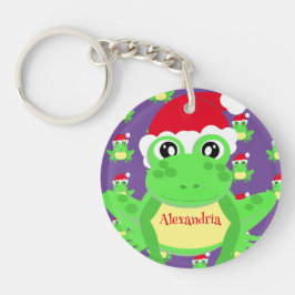 Julens Lila Frog Santa Hat Mönster Novelty