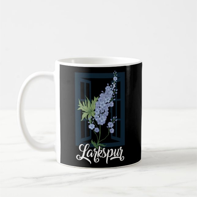Julens Lila Larkspur Birth Flower Outdoor Garden Kaffemugg (Vänster)