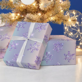 Julens Lila Rosa Snowflake Gnistra Presentpapper