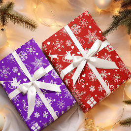 Julens Lila Violet Helgdag Theme Mönster Presentpapper