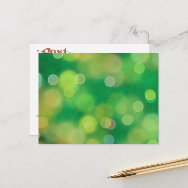 Julens magi Mönster (grönt) Vykort (Fram/Back In Situ)