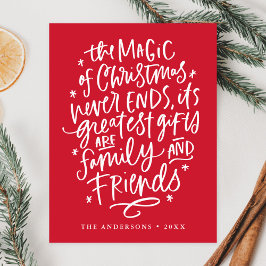 Julens magi Röda icke-foto Helg Vykort