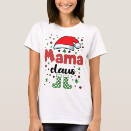 Julens Mamma-familjens fru Santa Hat T Shirt