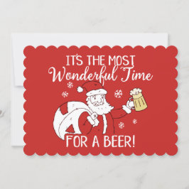 Julens mest underbara tid för en Beer Santa Julkort