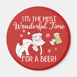 Julens mest underbara tid för en Beer Santa Magnet