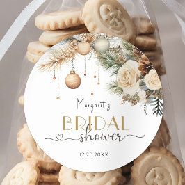 Julens Möhippa Boho Chic Winter Blommigt Runt Klistermärke