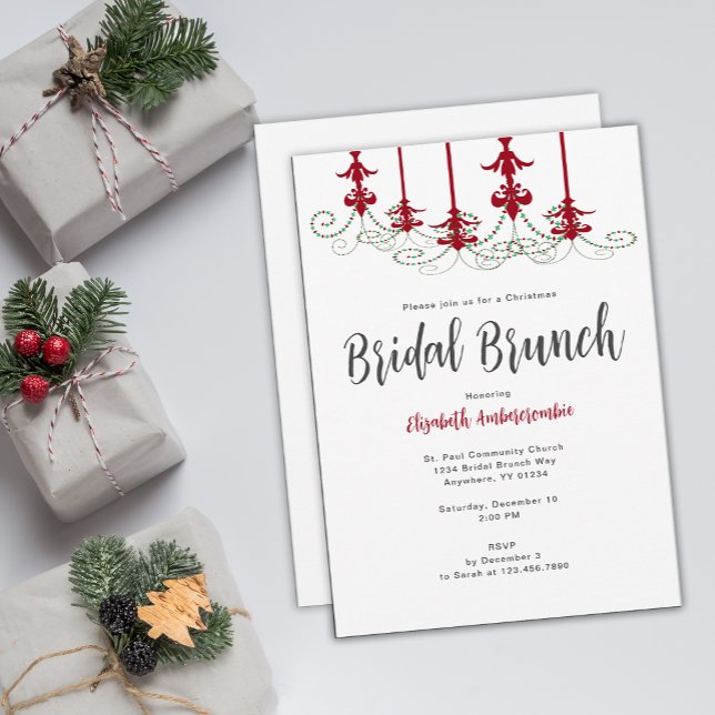 Julens Möhippa Brunch Inbjudningar (Christmas Bridal Brunch Invitation)