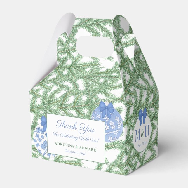 Julens Möhippa Elegant Blue White Bauble Presentaskar (Framsidan Sidan)