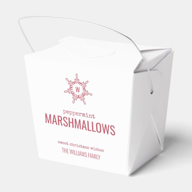 Julens monogram - snöflingor - favoritbox för matg presentaskar (Baksidan Sidan)