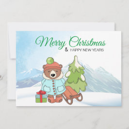 Julens Nalle Ett par med Gift Inbjudningar