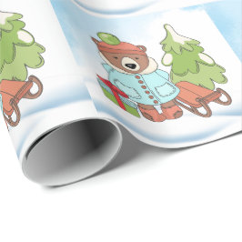 Julens Nalle Ett par med Gift Presentpapper