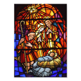 Julens nativitet - fastsatt glasbild Baby Jesus Fototryck