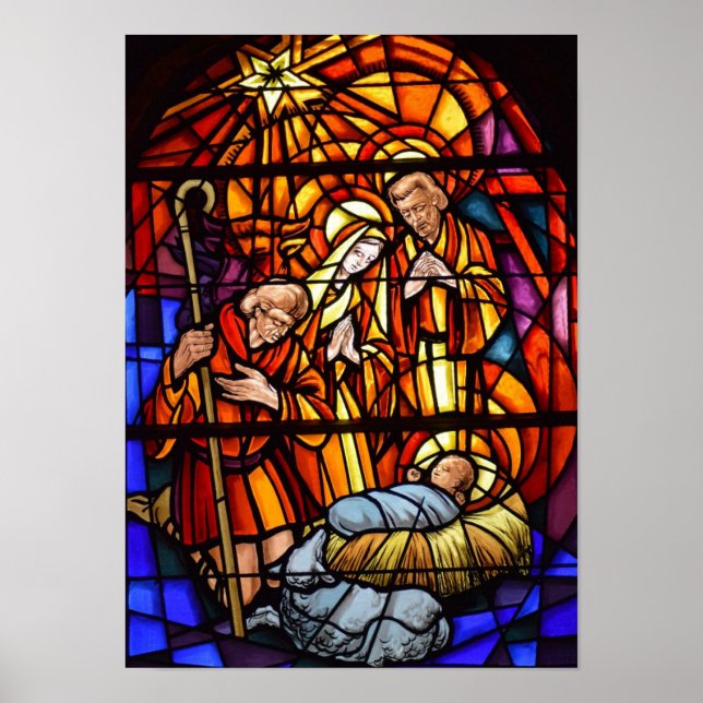 Julens nativitet - fastsatt glasbild Baby Jesus Poster (Framsidan)