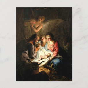 Julens Nativitet Heliga Nattens 18:e århundradets Helg Vykort
