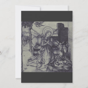 Julens Nativitet Stark Ink Art Inbjudningar