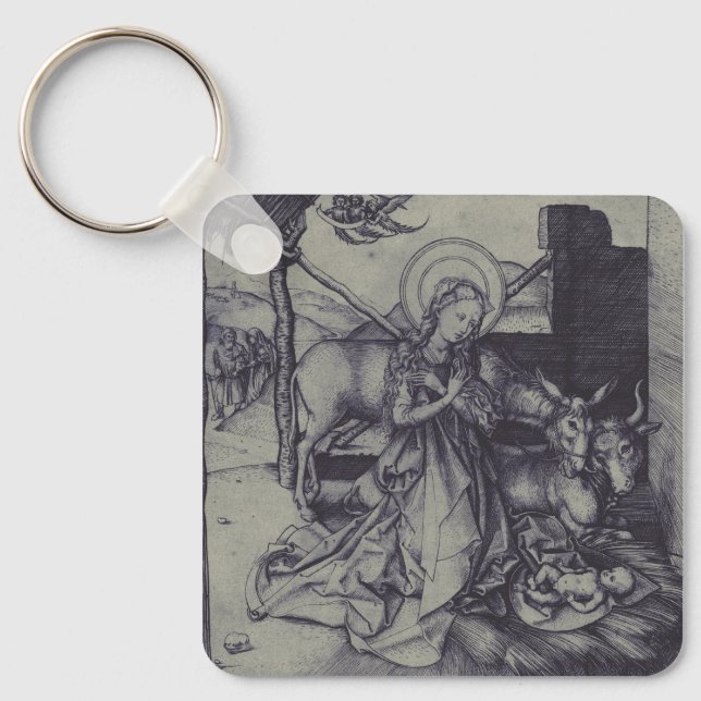 Julens Nativitet Stark Ink Art Nyckelring (Framsida)