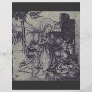 Julens Nativitet Stark Ink Art Reklamblad