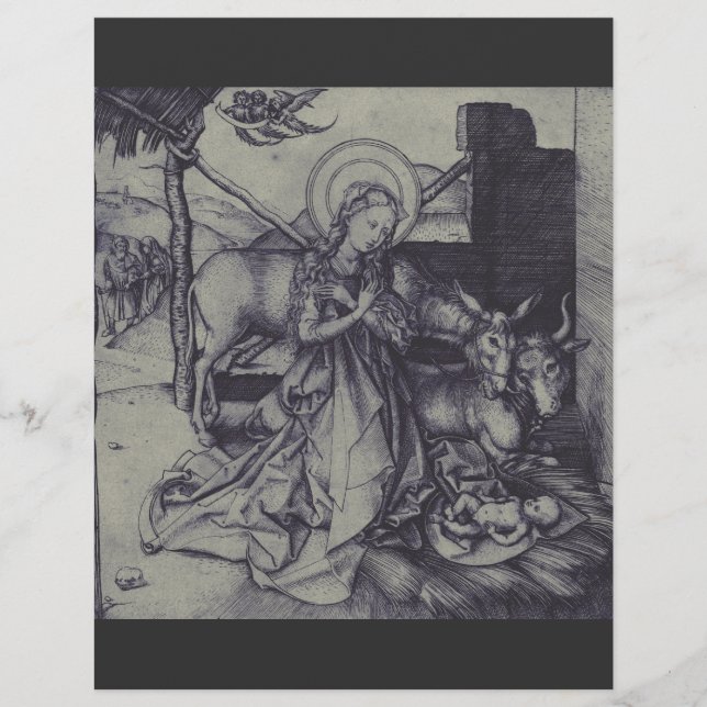 Julens Nativitet Stark Ink Art Reklamblad (Framsidan)