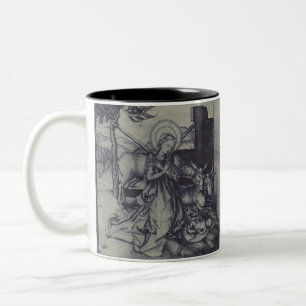Julens Nativitet Stark Ink Art Två-Tonad Mugg