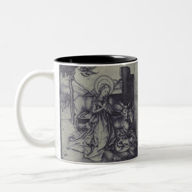 Julens Nativitet Stark Ink Art Två-Tonad Mugg (Vänster)