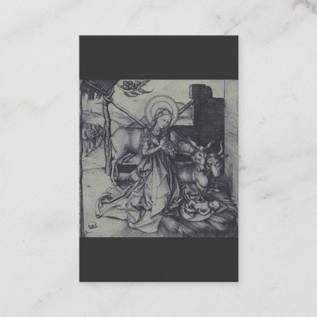 Julens Nativitet Stark Ink Art Visitkort (Framsida)