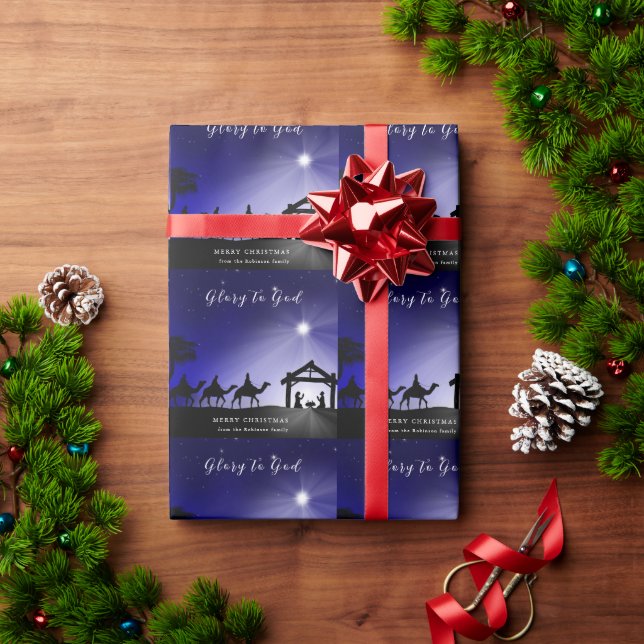 Julens nativitetscen Glory för Gud Christian Presentpapper (Julgåva)