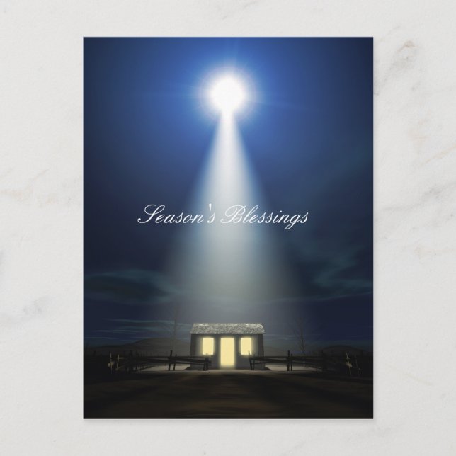 Julens nativitetscen helg vykort (Framsida)