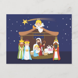 Julens nativitetscen helg vykort