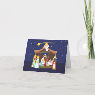 Julens nativitetscen helgkort