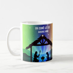 Julens nativitetscen kaffemugg