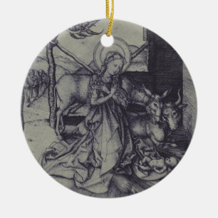 Julens Nativity Stark bläckkonst Julgransprydnad Keramik