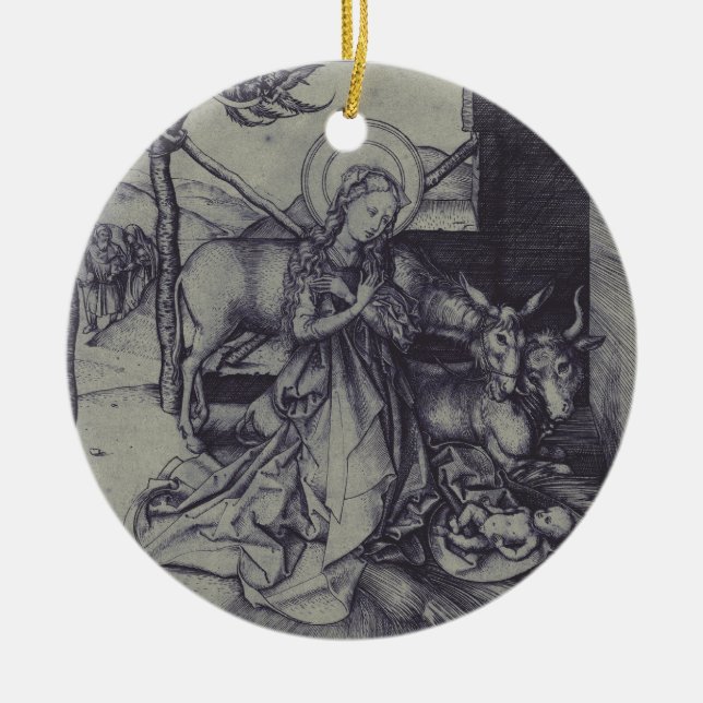 Julens Nativity Stark bläckkonst Julgransprydnad Keramik (Framsidan)