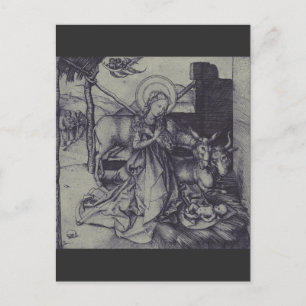 Julens Nativity Stark bläckkonst Vykort