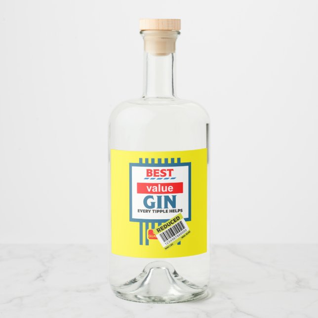 Julens Novelty Gin-etikett Spritflaskor Etikett (Framsida)