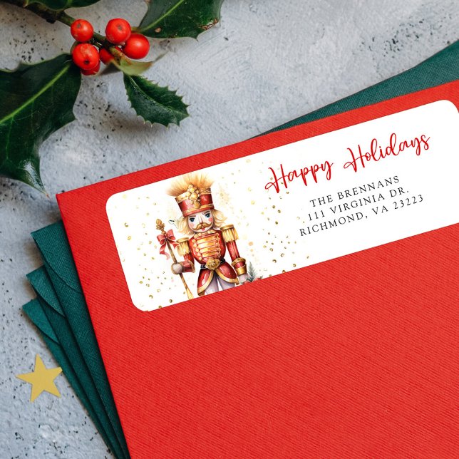 Julens Nutcracker-Helgdag, Returadress Etikett (Christmas Nutcracker Holiday Return Address Label)