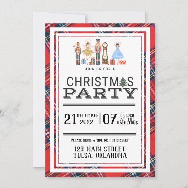 Julens Nutcracker-inbjudningar Inbjudningar (Framsida)