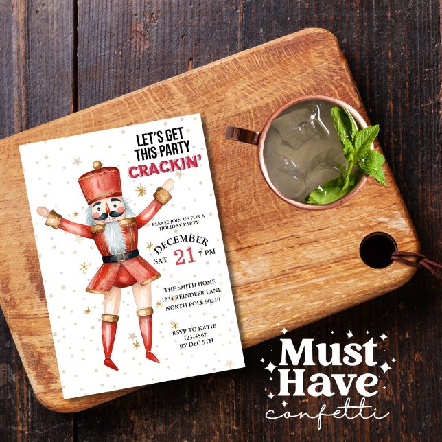 Julens Nutcracker Låt oss få den här Party-krackni Inbjudningar (Skapare uppladdad)