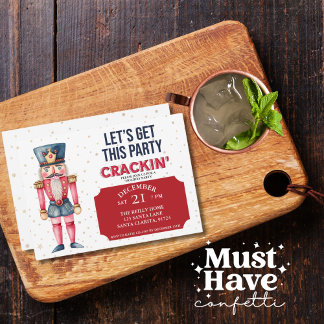 Julens Nutcracker Låt oss få den här Party-krackni Julkort