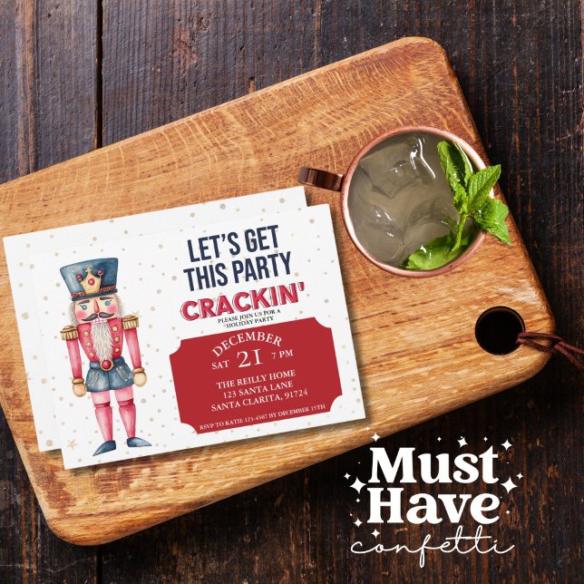 Julens Nutcracker Låt oss få den här Party-krackni Julkort (Skapare uppladdad)
