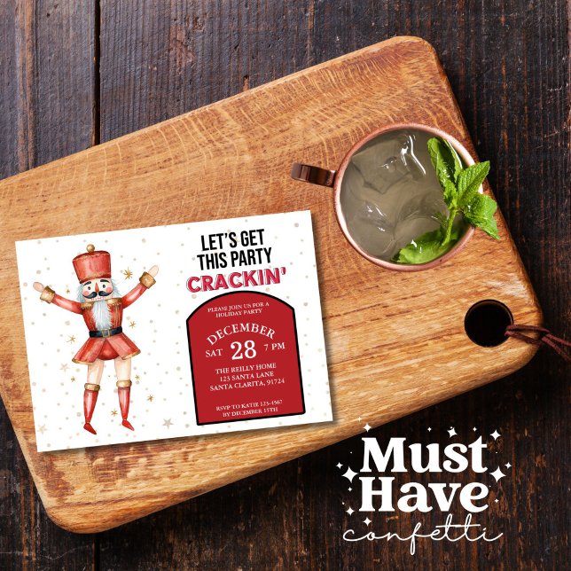 Julens Nutcracker Låt oss få den här Party-krackni Julkort (Skapare uppladdad)