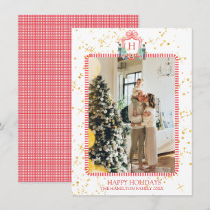 Julens Nutcracker Monogram Photo Gnistra Julkort