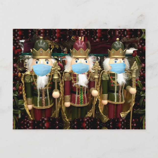 Julens Nutcracker Soldiers Mask Helg Vykort (Framsida)