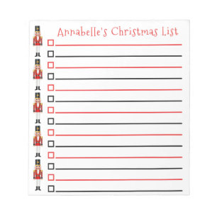 Julens Nutcrackers Shopping List Personalize Nej Anteckningsblock