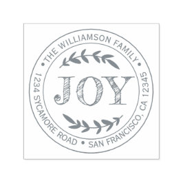 Julens nya år - Returadress för familjen Joy Självfärgande Stämpel